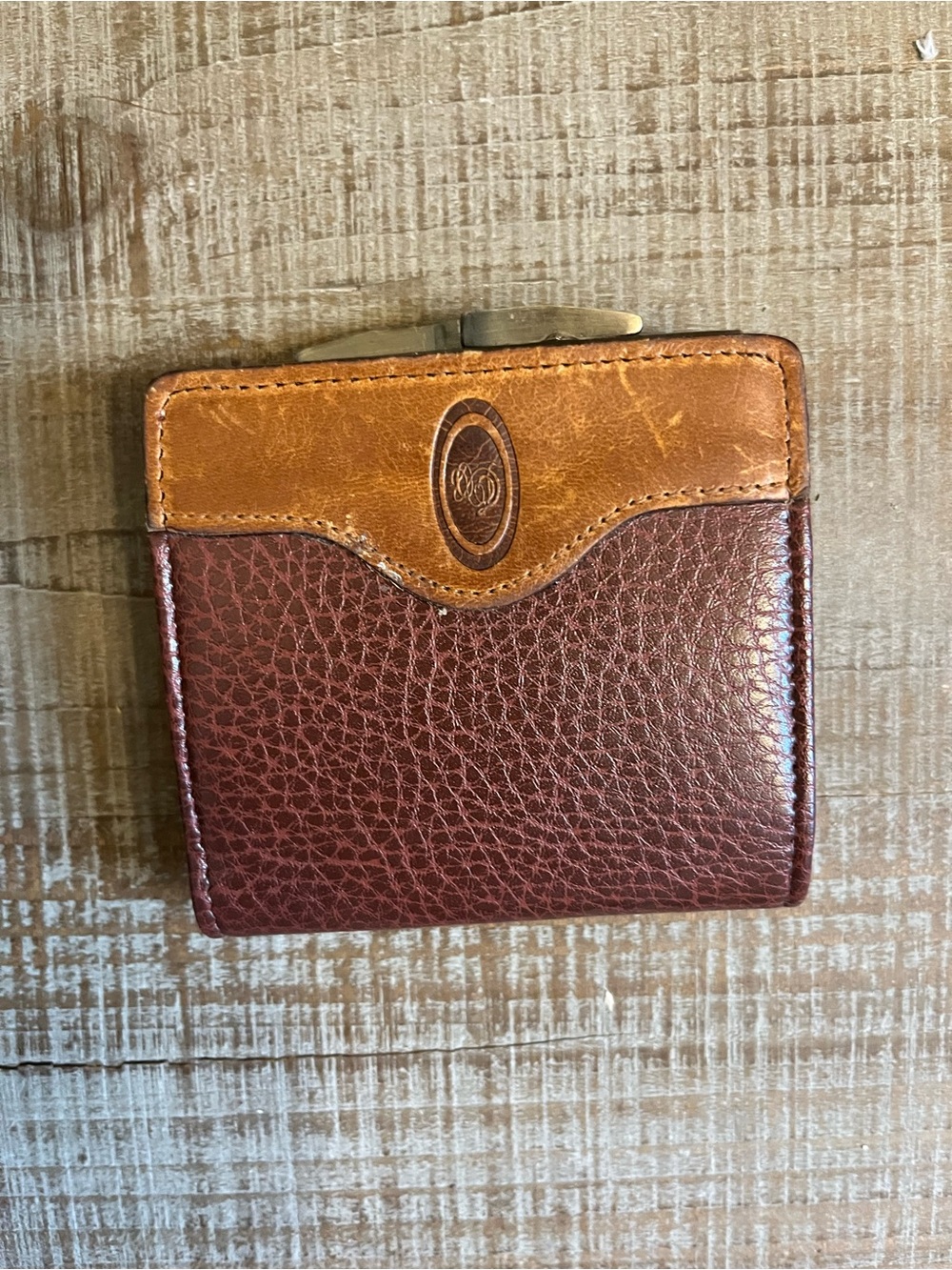 Top grain Leather Bifold Wallet with Two-Tone Brown Finish